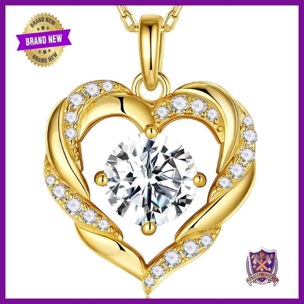 3ct Moissanite Heart Pendant Necklace 925 Sterling Silver Adjustable Chain